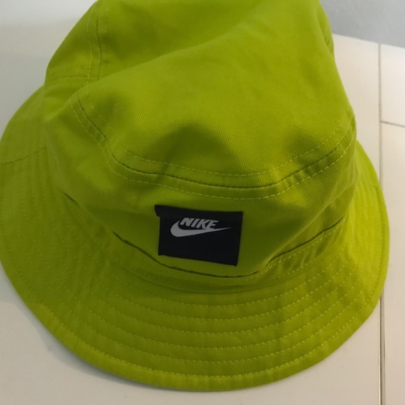 Nike Bucket Hat, L/XL kids cotton lime Lemon yellow, unisex, NEW - Picture 1 of 4